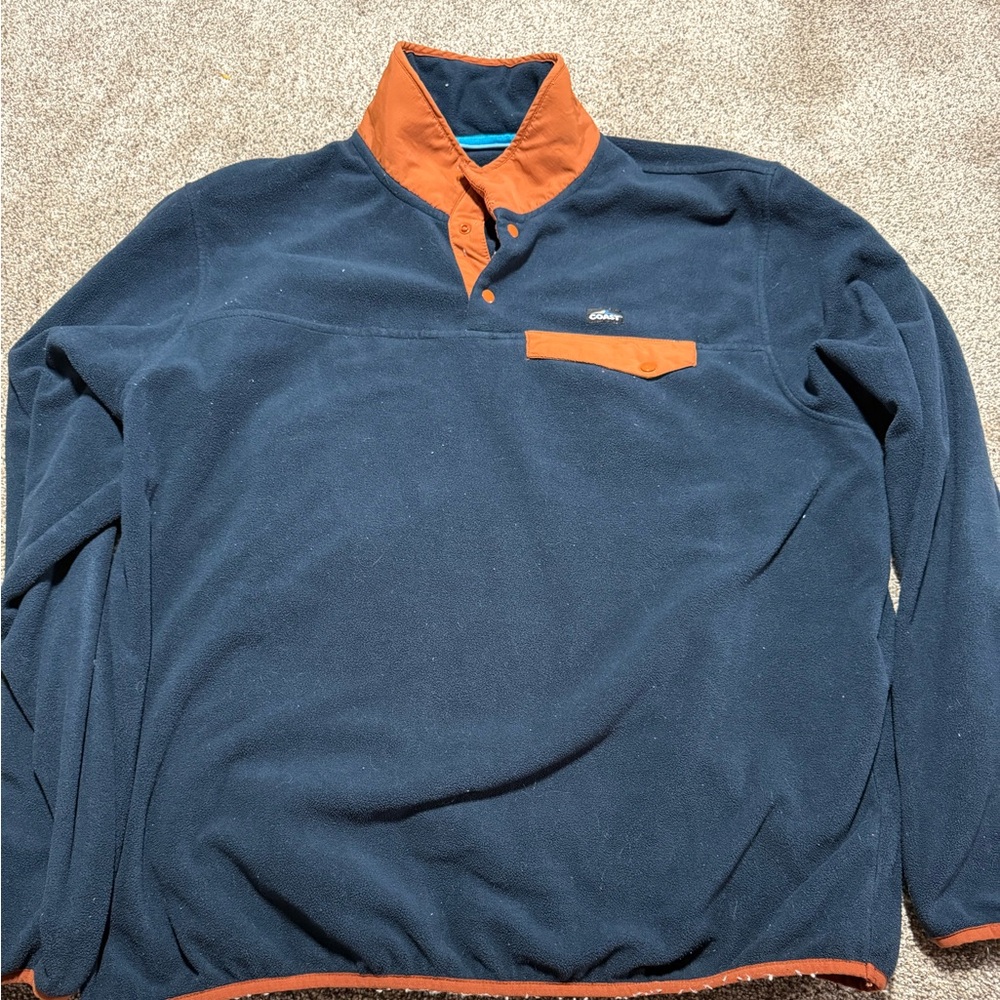 Eddie Bauer Navy and Orange Fleece Jacket